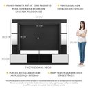 Ver imagem 3 de Rack com Painel TV 65 Polegadas Prateleiras com Espelho Oslo Multimóveis Preto/Branco
