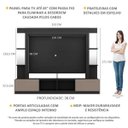 Ver imagem 3 de Rack com Painel TV 65 Polegadas Prateleiras com Espelho Oslo Multimóveis Preto/Lacca Fumê
