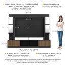 Ver imagem 3 de Rack com Painel TV 65 Polegadas Prateleiras com Espelho Oslo Multimóveis Preto/Madeirado