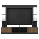 Ver imagem 6 de Rack com Painel TV 65 Polegadas Prateleiras com Espelho Oslo Multimóveis Preto/Madeirado