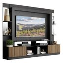 Ver imagem 2 de Rack com Painel TV 65 Polegadas Prateleiras com Espelho Oslo Multimóveis Preto/Madeirado