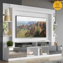 Ver imagem 1 de Rack Estante com Painel TV 65 Polegadas e Espelho Oslo Multimóveis Branco/Madeirado