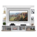 Ver imagem 5 de Rack Estante com Painel TV 65 Polegadas e Espelho Oslo Multimóveis Branco/Madeirado