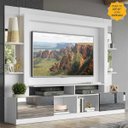 Ver imagem 1 de Rack Estante com Painel TV 65 Polegadas e Espelho Oslo Multimóveis Branco/Preto