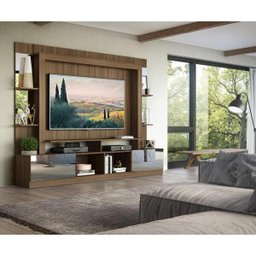 Rack Estante com Painel TV 65 Polegadas e Espelho Oslo Multimóveis Madeirado - 7 Rack Estante com Painel TV 65 Polegadas e Espelho Oslo Multimóveis Madeirado - 7