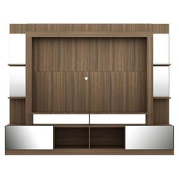 Rack Estante com Painel TV 65 Polegadas e Espelho Oslo Multimóveis Madeirado/Preto - 6 Rack Estante com Painel TV 65 Polegadas e Espelho Oslo Multimóveis Madeirado/Preto - 6