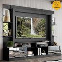 Ver imagem 1 de Rack Estante com Painel TV 65 Polegadas e Espelho Oslo Multimóveis Preto/Branco