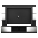 Ver imagem 2 de Rack Estante com Painel Tv 65 Polegadas e Espelho Oslo Multimóveis Preto/lacca Fumê
