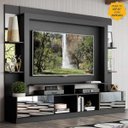 Ver imagem 1 de Rack Estante com Painel Tv 65 Polegadas e Espelho Oslo Multimóveis Preto/lacca Fumê