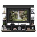 Ver imagem 5 de Rack Estante com Painel TV 65 Polegadas e Espelho Oslo Multimóveis Preto/Madeirado