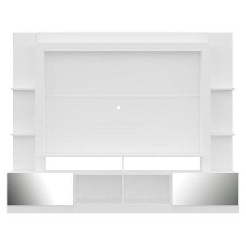 Rack com Painel TV 65 Polegadas Portas com Espelho Oslo Multimóveis Branco