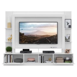 Rack com Painel TV 65 Polegadas Portas com Espelho Oslo Multimóveis Branco - 6