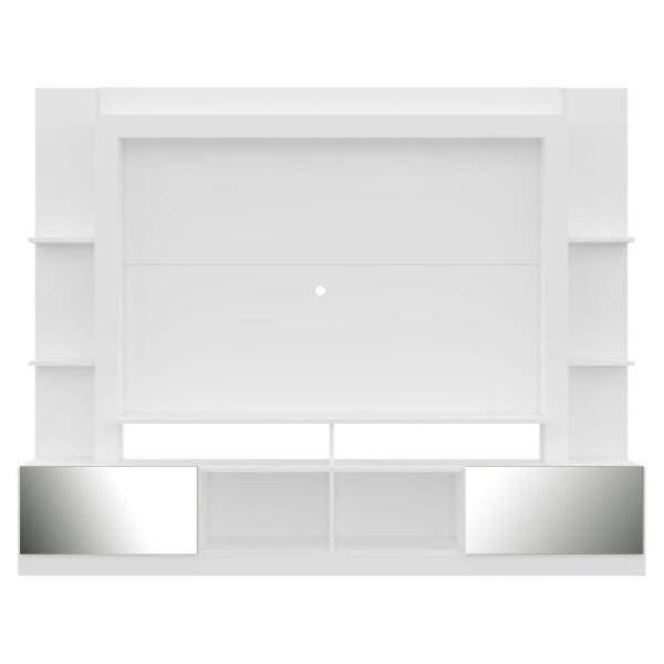 Rack com Painel TV 65 Polegadas Portas com Espelho Oslo Multimóveis Branco/Lacca Fumê - 6