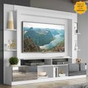 Ver imagem 2 de Rack com Painel TV 65 Polegadas Portas com Espelho Oslo Multimóveis Branco/Preto