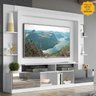 Rack com Painel TV 65 Polegadas Portas com Espelho Oslo Multimóveis Branco/Madeirado - 1