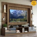 Ver imagem 1 de Rack com Painel TV 65 Polegadas Portas com Espelho Oslo Multimóveis Madeirado/Branco
