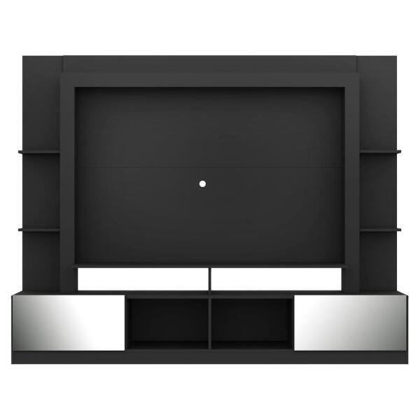 Rack com Painel TV 65 Polegadas Portas com Espelho Oslo Multimóveis Preto - 6