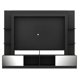 Rack com Painel TV 65 Polegadas Portas com Espelho Oslo Multimóveis Preto - 1