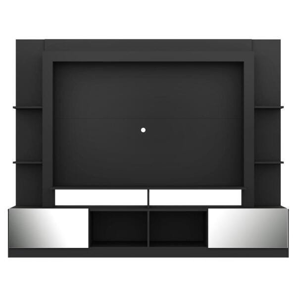 Rack com Painel TV 65 Polegadas Portas com Espelho Oslo Multimóveis Preto/Branco - 6