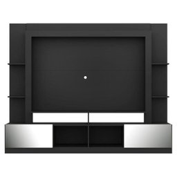 Rack com Painel TV 65 Polegadas Portas com Espelho Oslo Multimóveis Preto/Lacca Fumê - 6