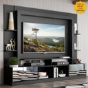 Ver imagem 2 de Rack com Painel TV 65 Polegadas Portas com Espelho Oslo Multimóveis Preto/Tenerife