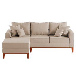Sofá 3 Lugares Beny com Chaise Esquerdo Linho Cru - 2