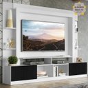 Ver imagem 1 de Rack Estante com Painel e Suporte para TV até 65 Polegadas e 2 Portas Oslo Multimóveis Branco/Preto