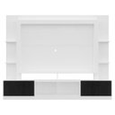 Ver imagem 6 de Rack Estante com Painel e Suporte para TV até 65 Polegadas e 2 Portas Oslo Multimóveis Branco/Preto