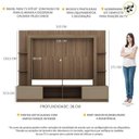 Ver imagem 4 de Rack Estante com Painel e Suporte para TV até 65 Polegadas e 2 Portas Oslo Multimóveis Madeirado/Lac