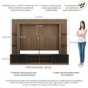 Ver imagem 3 de Rack Estante com Painel e Suporte para TV até 65 Polegadas e 2 Portas Oslo Multimóveis Madeirado/Bra