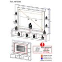 Ver imagem 4 de Rack Estante com Painel e Suporte para TV até 65 Polegadas e 2 Portas Oslo Multimóveis Madeirado/Bra