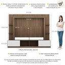 Ver imagem 3 de Rack Estante com Painel e Suporte para TV até 65 Polegadas e 2 Portas Oslo Multimóveis Madeirado/Bra