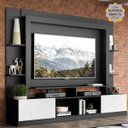 Ver imagem 1 de Rack Estante com Painel e Suporte para TV até 65 Polegadas e 2 Portas Oslo Multimóveis Preto/Branco