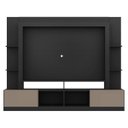 Ver imagem 6 de Rack Estante com Painel e Suporte Tv 65 Polegadas e 2 Portas Oslo Multimóveis Preto/lacca Fumê