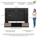 Ver imagem 3 de Rack Estante com Painel e Suporte Tv 65 Polegadas e 2 Portas Oslo Multimóveis Preto/lacca Fumê