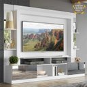 Ver imagem 1 de Rack Estante para TV até 65 Polegadas e Espelho Oslo Multimóveis Branco/Lacca Fumê