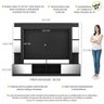 Rack Estante para TV até 65 Polegadas e Espelho Oslo Multimóveis Preto/Branco - 3