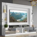 Ver imagem 1 de Rack com Painel e Suporte para TV até 65 Polegadas Portas com Espelho Oslo Multimóveis Branco/Lacca