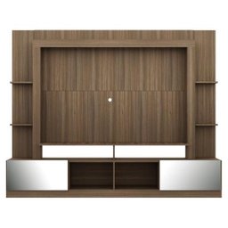 Rack com Painel e Suporte para Tv até 65 Polegadas Portas com Espelho Oslo Multimóveis Madeirado - 6