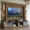 Rack com Painel e Suporte para TV até 65 Polegadas Portas com Espelho Oslo Multimóveis Madeirado/Bra - 1
