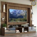 Ver imagem 1 de Rack com Painel e Suporte para TV até 65 Polegadas Portas com Espelho Oslo Multimóveis Madeirado/Lac