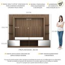 Ver imagem 3 de Rack com Painel e Suporte para TV até 65 Polegadas Portas com Espelho Oslo Multimóveis Madeirado/Lac