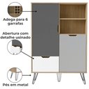 Ver imagem 5 de Conjunto Sala Estar Rack Tv 60 Pol Carvalho Branco Grafite Prata Arly Carvalho Branco