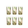 Conjunto de 6 Copos Alto de Cristal Wolff Palm Tree Handpaint 330ml Mesa Posta - 1