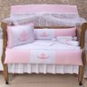 Kit De Berço Americano Menina Gabriela Rosa 10 Peças Protetor - 1