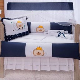 Kit De Berço Americano Menino Reizinho 10 Peças Protetor - 1