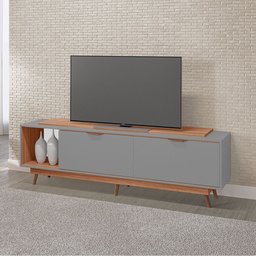 Rack Tuboarte Poliana 100% em MDF 2 portas e pés retrô - 1
