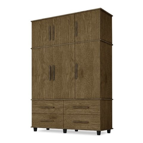 Roupeiro Triplex Guarda Roupas Londres Casal 6 Portas Jacar. Trinobel