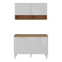 Ver mais imagens de Cozinha Compacta 120cm com Armário e Balcão para Pia Paris Multimóveis MP2231 Rustic/Branco