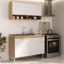 Ver imagem 1 de Cozinha Compacta 120cm com Armário e Balcão para Pia Paris Multimóveis MP2231 Rustic/Branco